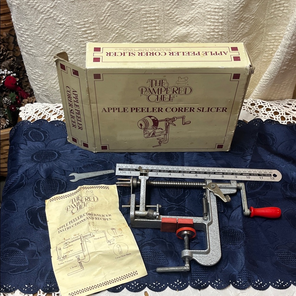 Pampered Chef Red and Silver Apple Tool Set